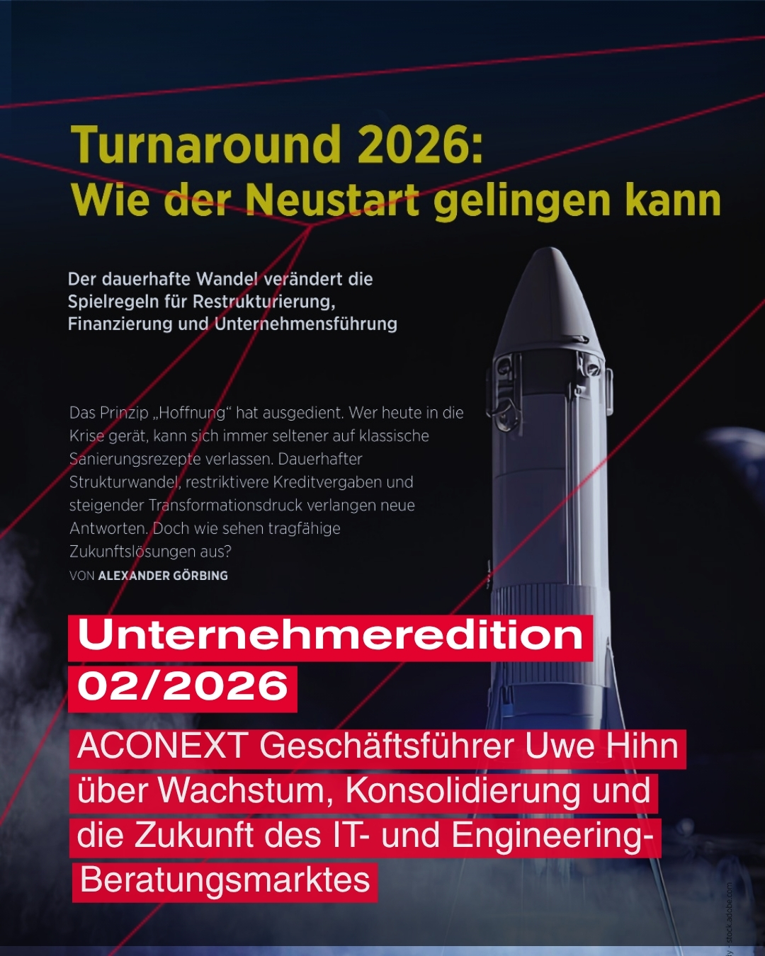 Unternehmeredition 02/2026 — ACONEXT Geschäftsführer Uwe Hihn über Wachstum, Konsolidierung und die Zukunft des IT- und Engineering-Beratungsmarktes