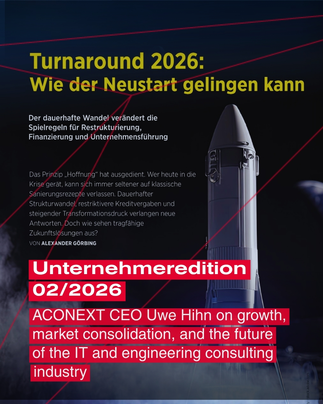 Unternehmeredition 02/2026 — ACONEXT CEO Uwe Hihn on growth, market consolidation, and the future of the IT and engineering consulting industry
